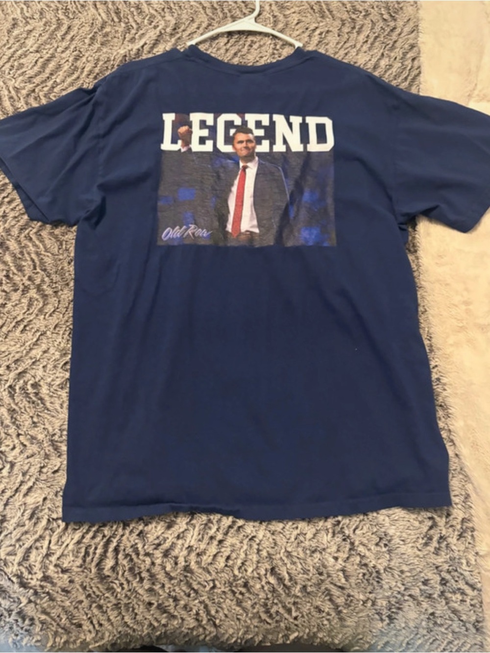 Mens Old Row Charlie Kirk Legend T-Shirt NAVY BLUE Size Large